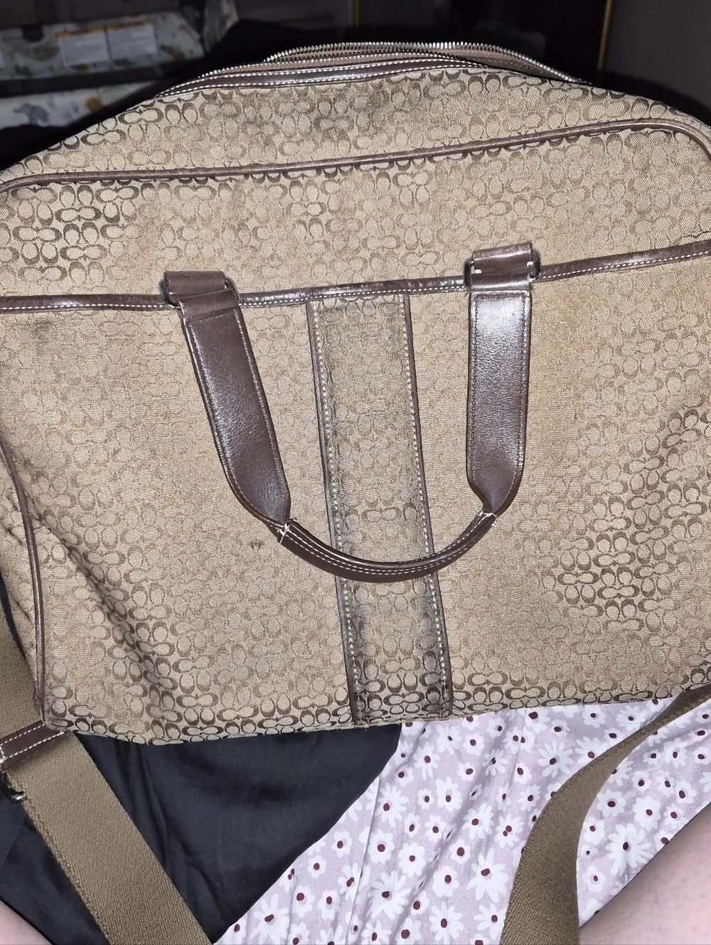 Coach Brown Signature Canvas Laptop Briefcase
